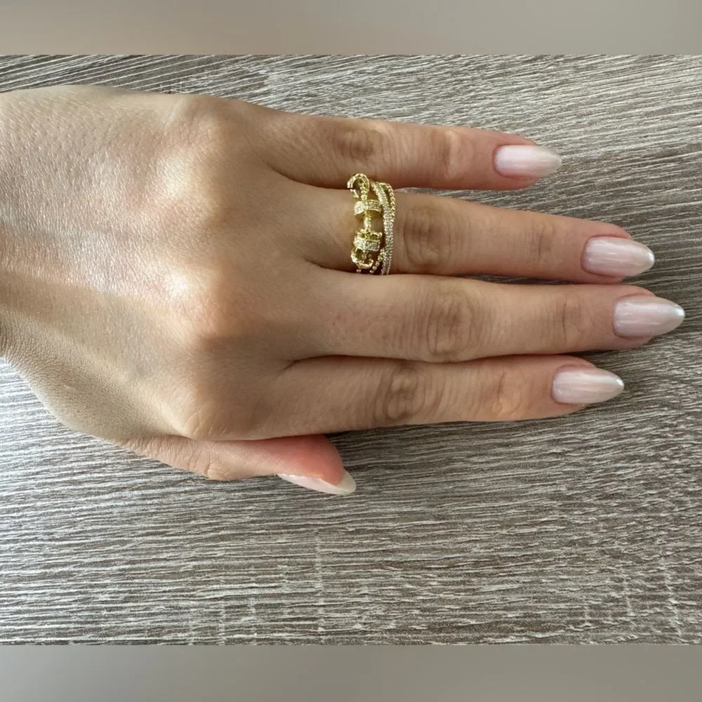 Bohemian gold ring N506